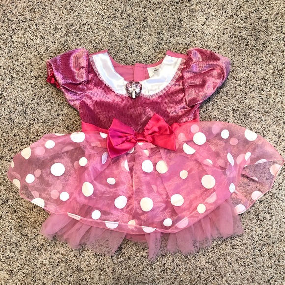 minnie mouse pink polka dot dress